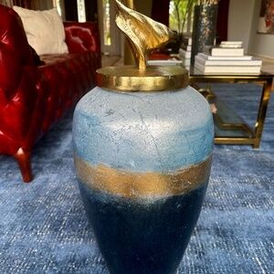 BLUE COASTAL DECORATIVE VASE- MEDIUM